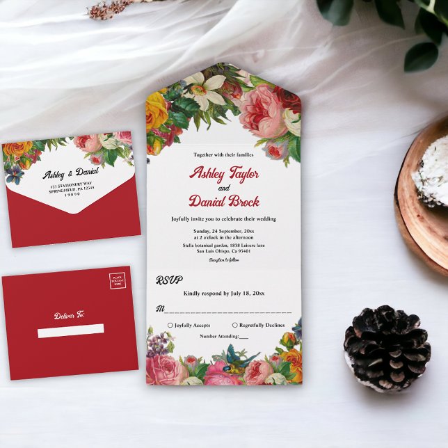 Elegante Hochzeit im Botanischen Garten All In One Einladung (Von Creator hochgeladen)