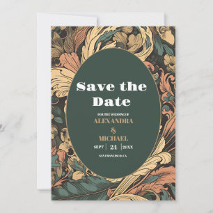 Elegante Hochzeit im floralen Jugendstil Save The Date