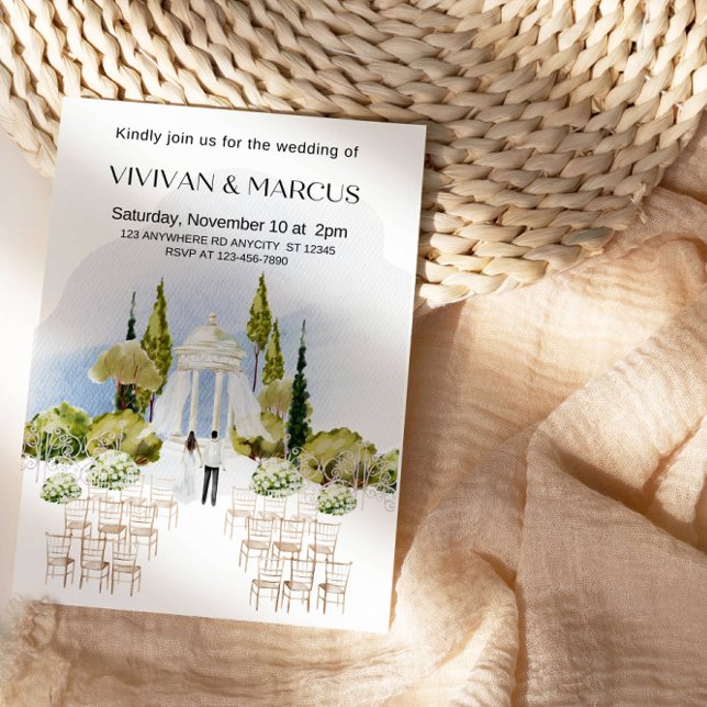 Elegante Hochzeit im Freien - naturlich Inspiriert Einladung (Von Creator hochgeladen)
