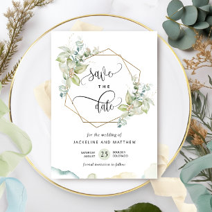 Elegante Hochzeit im Grünen und im Wasser Save The Date