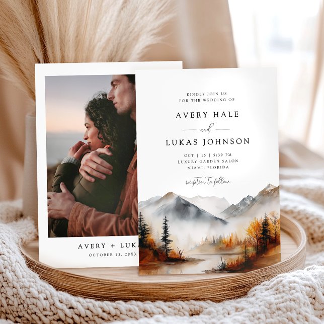 Elegante Hochzeit im Herbst Boho Einladung (Von Creator hochgeladen)