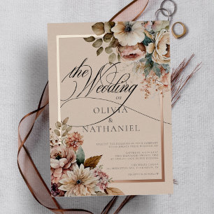 Elegante Hochzeit im Herbst Folieneinladung