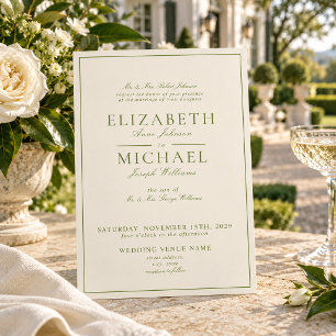 Elegante Hochzeit im klassischen Skript in Frühlin Einladung