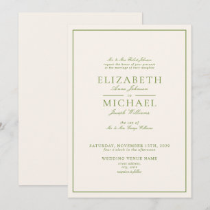 Elegante Hochzeit im klassischen Skript in Frühlin Einladung