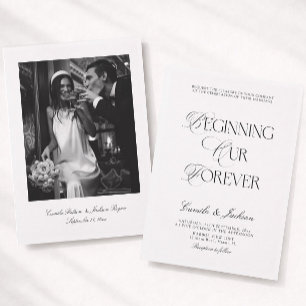 Elegante Hochzeit im schwarz-weißen Stil mit altem Einladung