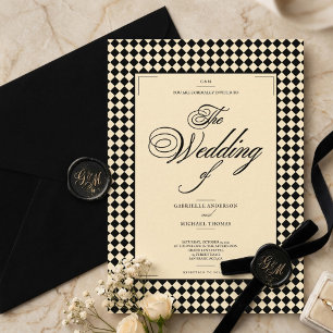 Elegante Hochzeit im Stil des alten Geldes in Schw Einladung