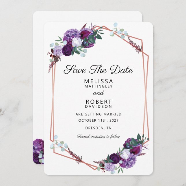 Elegante Hochzeit im Wasser Save The Date (Vorne/Hinten)