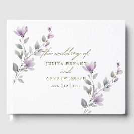 Elegante Hochzeit in Aquarellfarben, weiß und gold Gästebuch