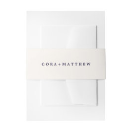 Elegante Hochzeit in Beige & Navy Einladungsbanderole