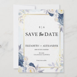 Elegante Hochzeit in Blau und Gold Save The Date