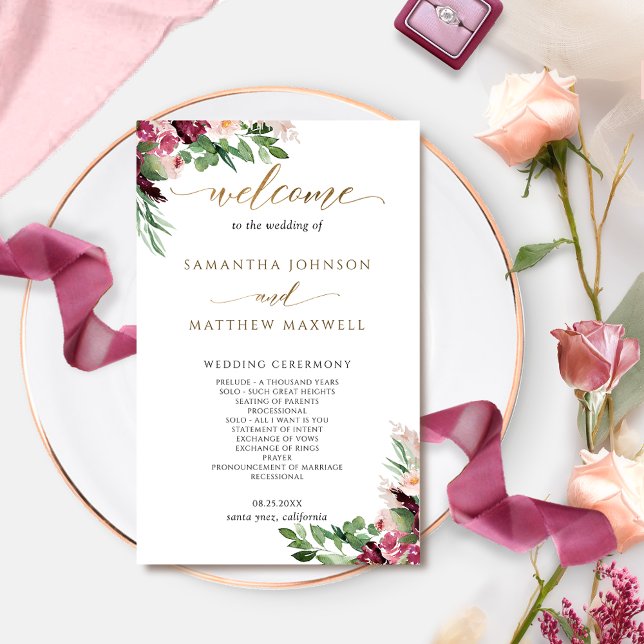 Elegante Hochzeit in Burgund Rosa und Blush (Von Creator hochgeladen)