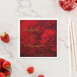 Elegante Hochzeit in Burgund und Rot-Flora Serviette