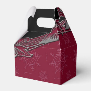 Elegante Hochzeit in Deep Red und Black Winter Geschenkschachtel