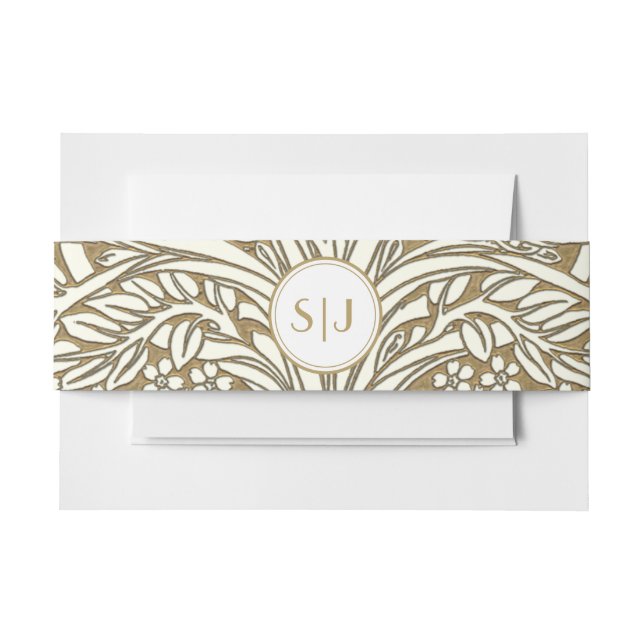 Elegante Hochzeit in Elfenbein und Gold Einladungsbanderole (Vorderseite Beispiel)