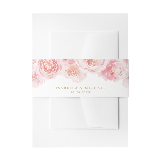 Elegante Hochzeit in Gold und Rosa Einladungsbanderole (Vorderseite Beispiel)