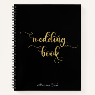 Elegante Hochzeit in Gold und Schwarz Notizbuch