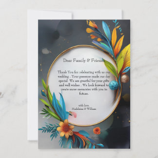 Elegante Hochzeit in Luxus Botanische Hochzeit Dankeskarte