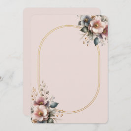 Elegante Hochzeit in Rosa, Blau und Creme Einladung