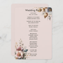 Elegante Hochzeit in Rosa, Blau und Creme Einladung