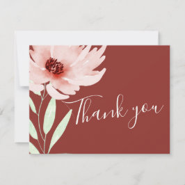 Elegante Hochzeit in Rosa Dankeskarte