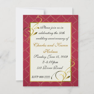 Elegante Hochzeit-Jubiläums-Party-Einladung Einladung