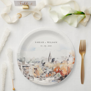 Elegante Hochzeit Landschaft Greenville South Caro Pappteller