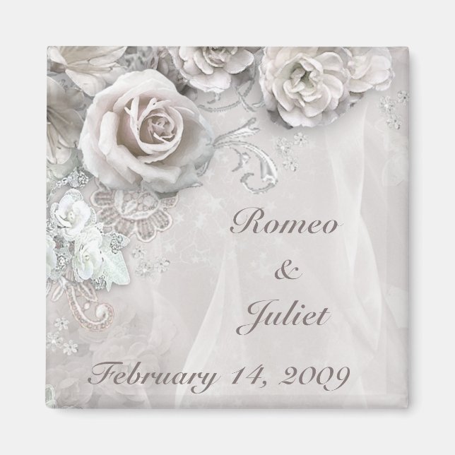 Elegante Hochzeit Magnet (Vorne)
