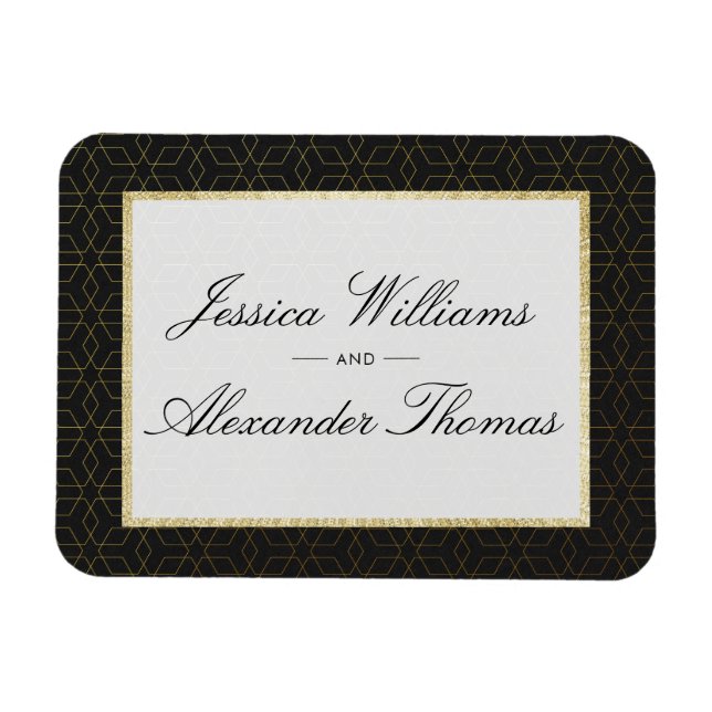 Elegante Hochzeit Magnet (Horizontal)
