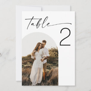 Elegante Hochzeit   Minimalistische Fototisch-Numm Einladung