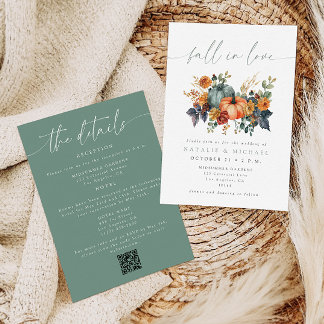 Elegante Hochzeit mit allem in einem QR-Code: Verl Einladung