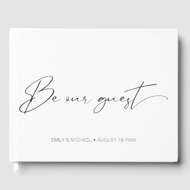 Elegante Hochzeit mit anspruchsvoller Kalligrafie Gästebuch (Vorderseite)