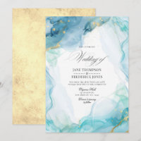 Elegante Hochzeit mit blauem und goldenem Marmor