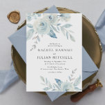 Elegante Hochzeit mit blauen Aquarellen Einladung<br><div class="desc">Blau-weiße Hochzeitsmotive mit staubblauen,  mit Aquarellfarben bemalten Blume. Ein perfektes Design für Ihre Hochzeit im Sommer,  Frühling und Winter. Sie können den Text und die Farbe Details auf dieser Hochzeitsladen Vorlage personalisieren.</div>