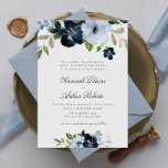 elegante Hochzeit mit blühenden Blumen Einladung<br><div class="desc">Ein blaues Hochzeitstil mit blauen Blumen und blauen Blättern. Ein perfektes Design für Ihre Winter- und Frühlingshochzeit. Sie können den Text und die Farbe Details auf dieser Hochzeit einladen.</div>
