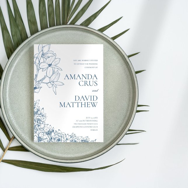 Elegante Hochzeit mit Blumen Einladung (Von Creator hochgeladen)