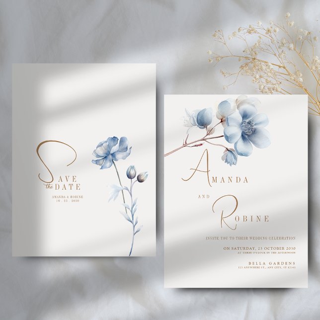Elegante Hochzeit mit Blumen Einladung (Von Creator hochgeladen)