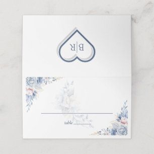 Elegante Hochzeit mit Blumen Platzkarte