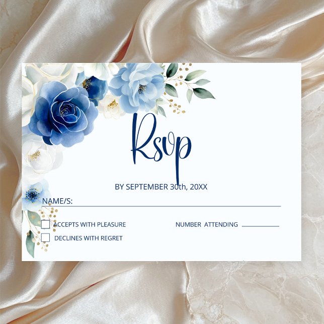 Elegante Hochzeit mit Blumen RSVP Karte (Von Creator hochgeladen)