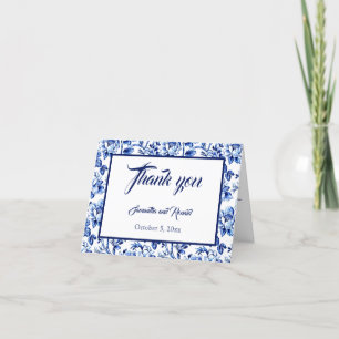Elegante Hochzeit mit Blumen und Weiß Dankeskarte