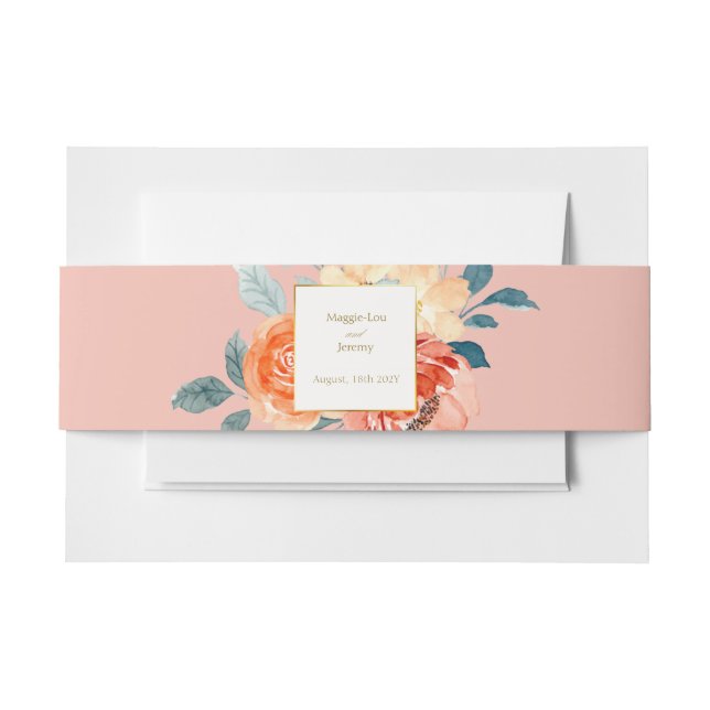 Elegante Hochzeit mit Blush Einladungsbanderole (Vorderseite Beispiel)