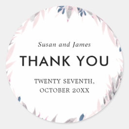 Elegante Hochzeit mit Blütenfarbe Runder Aufkleber