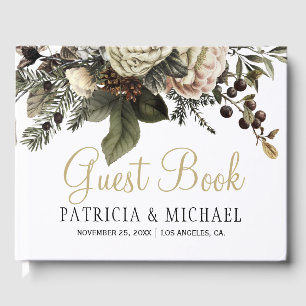 Elegante Hochzeit mit Blütengold Gästebuch