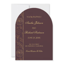 Elegante Hochzeit mit braunem Gold und floralen Bö