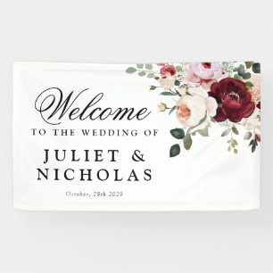 Elegante Hochzeit mit Burgund und Blush Banner