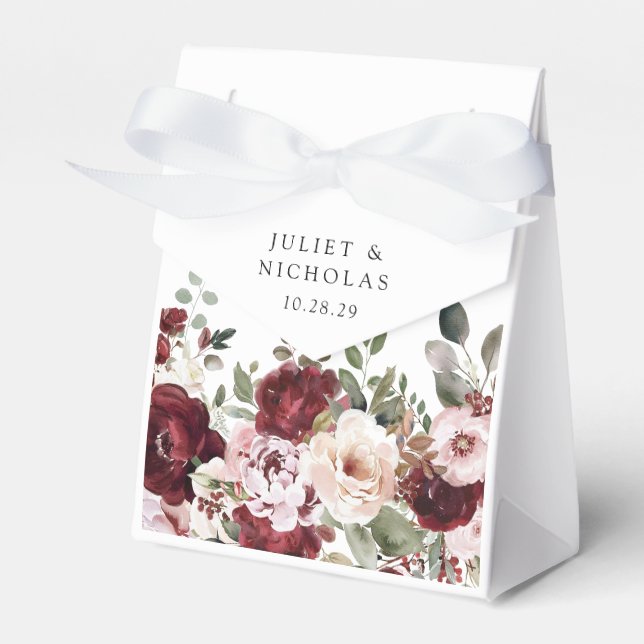 Elegante Hochzeit mit Burgund und Blush Geschenkschachtel (Vorderseite)