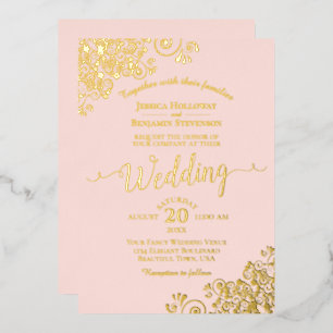 Elegante Hochzeit mit dem Goldenen Foil Folieneinladung