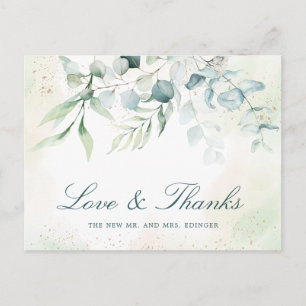 Elegante Hochzeit mit Eukalyptus-Grün Postkarte