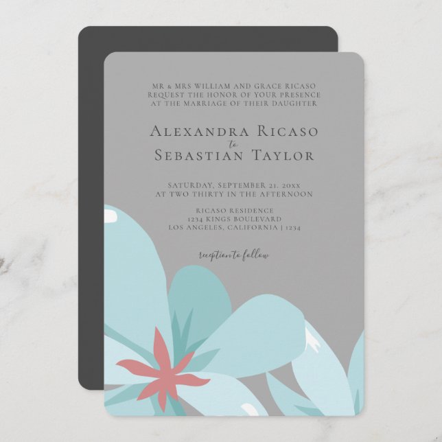 Elegante Hochzeit mit floralen Ampersand (Vorne/Hinten)