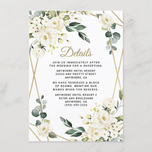 Elegante Hochzeit mit goldenem geometrischem Blume Begleitkarte