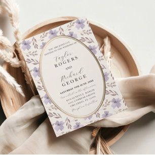 Elegante Hochzeit mit Lila Wasser Einladung